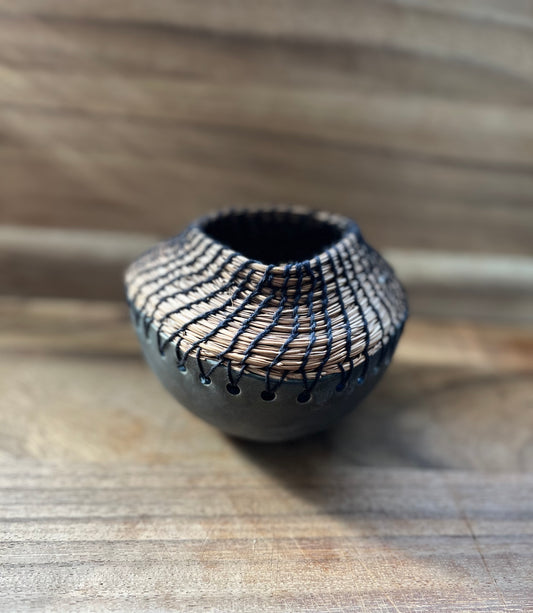 Ceramic and Pine Needle Bowl