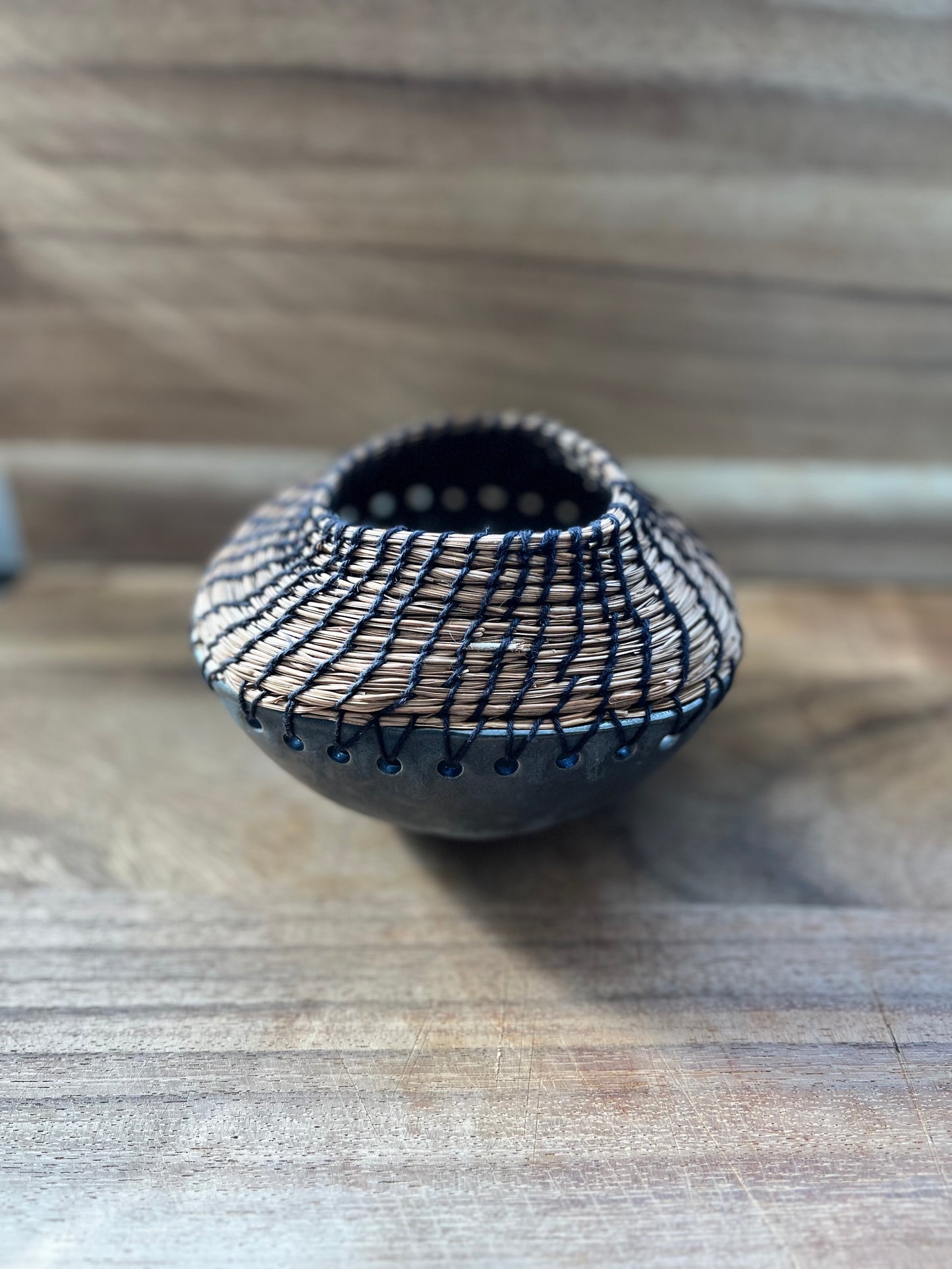 Ceramic and Pine Needle Bowl