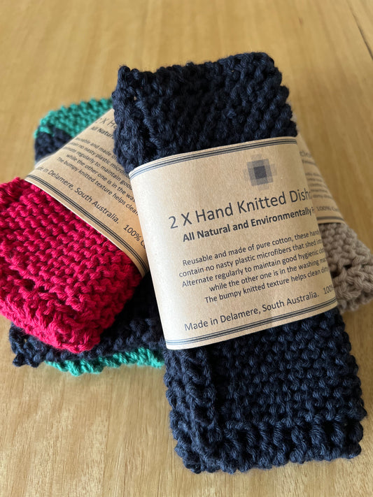 Knitted 2-Pack Face Washer / Dishcloth