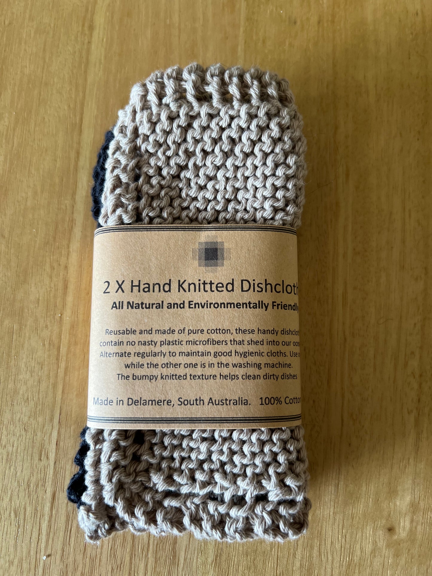 Knitted 2-Pack Face Washer / Dishcloth