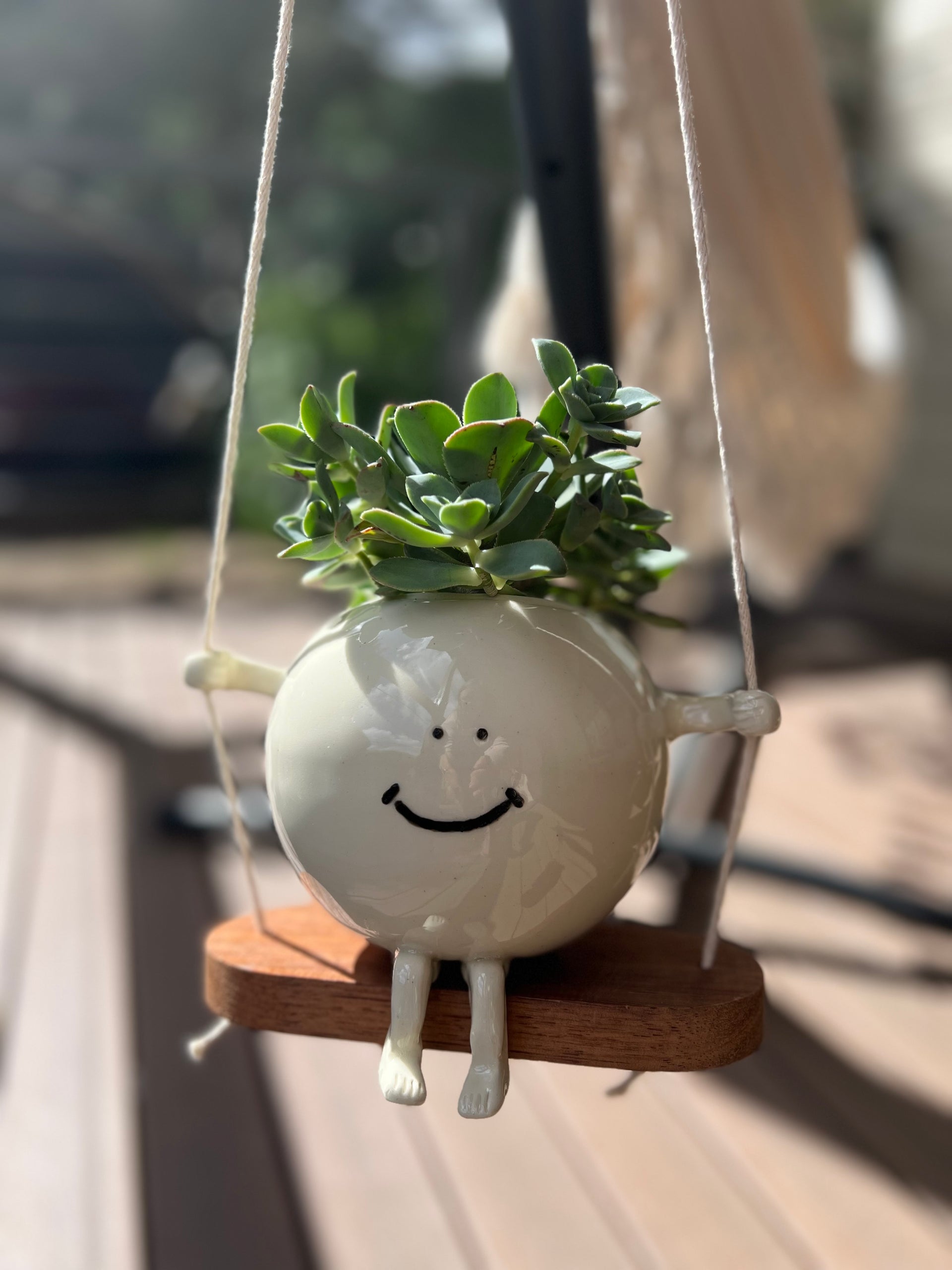 ceramic hanging planter australia Ceramic Swinging Planter – Ruray Designs -Textiles & Ceramics